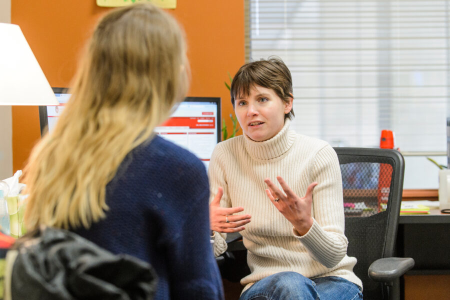 Student meets with advisor